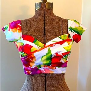 Stop Staring Pin Up Floral Crop Top